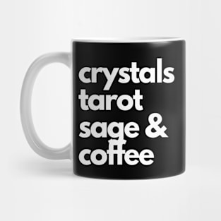 crystals, tarot, sage & coffee Mug